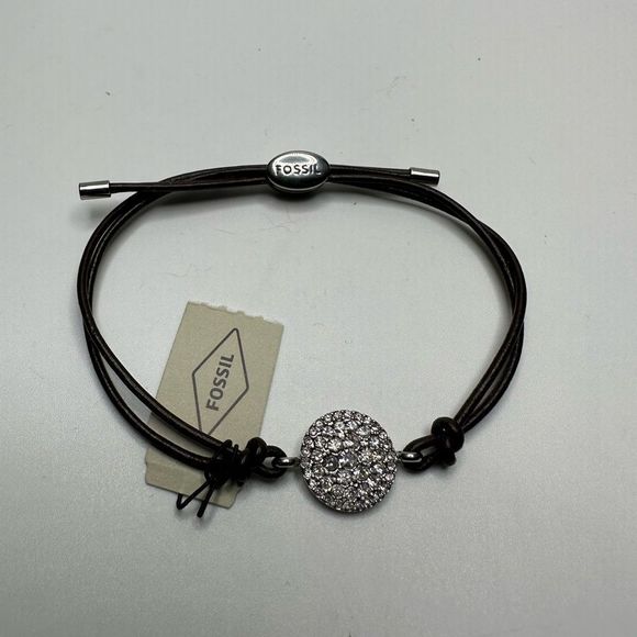 NWT!! Fossil Women's Stainless Steel and Genuine Leather Bracelet - Picture 4 of 4